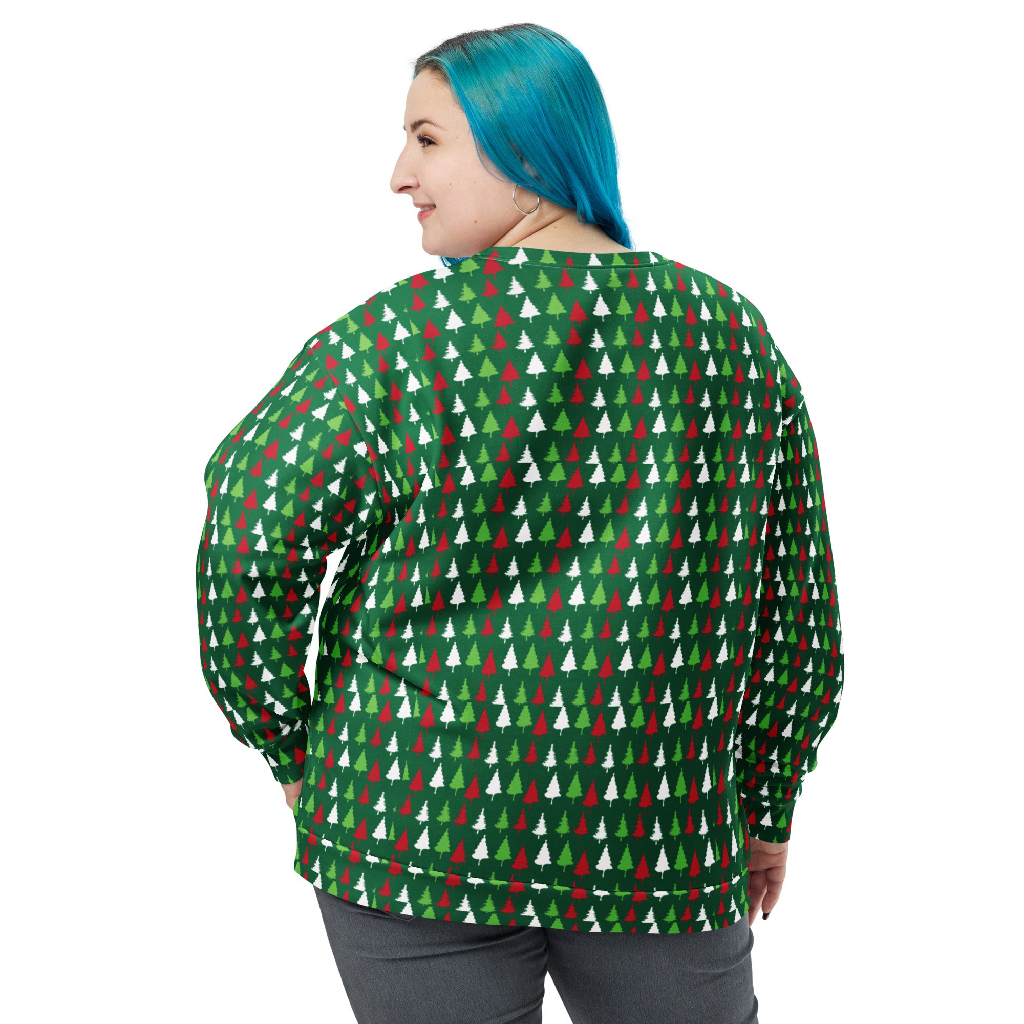 Tiny Christmas Tree Print Sweatshirt